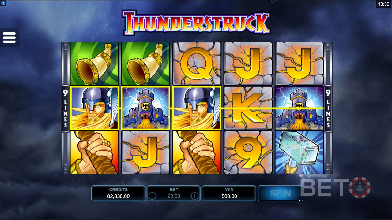 Características e cores impressionantes de Thunderstruck