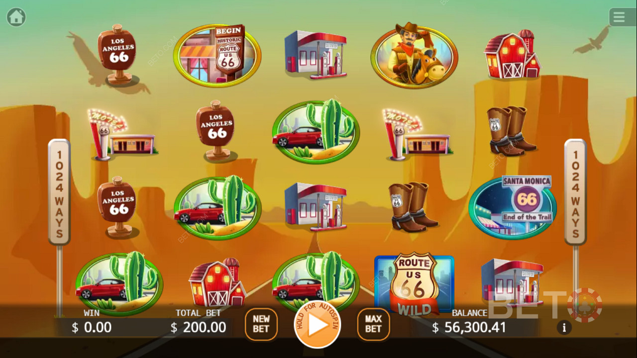 Desfrute de Wilds and Free Spins em Route 66 slot machine
