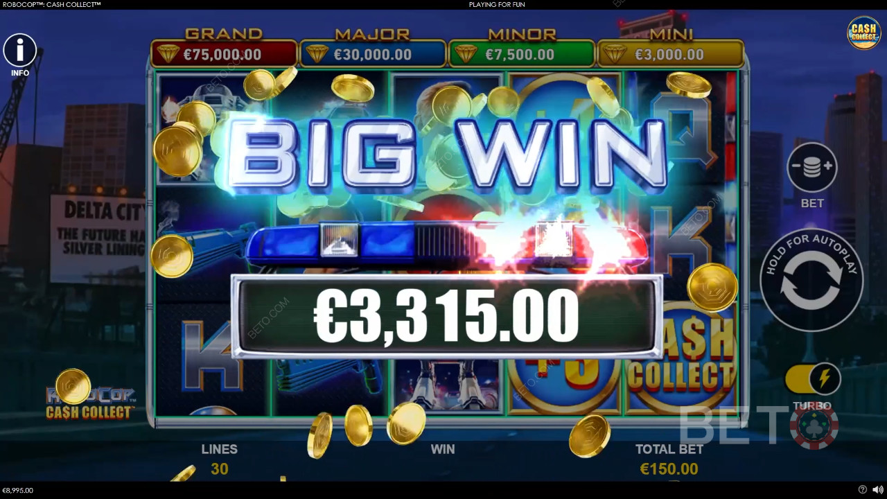 Ganhe 1.878x a sua aposta na slot RoboCop: Cash Collect!
