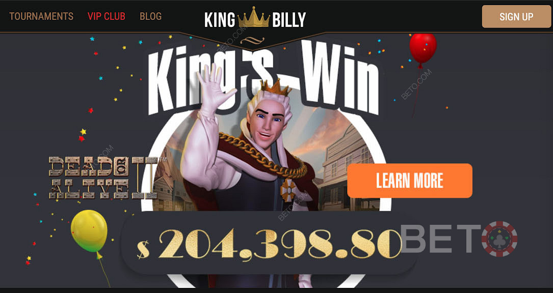 Ganhe Enormes Slots Populares jogando no King Billy Casino