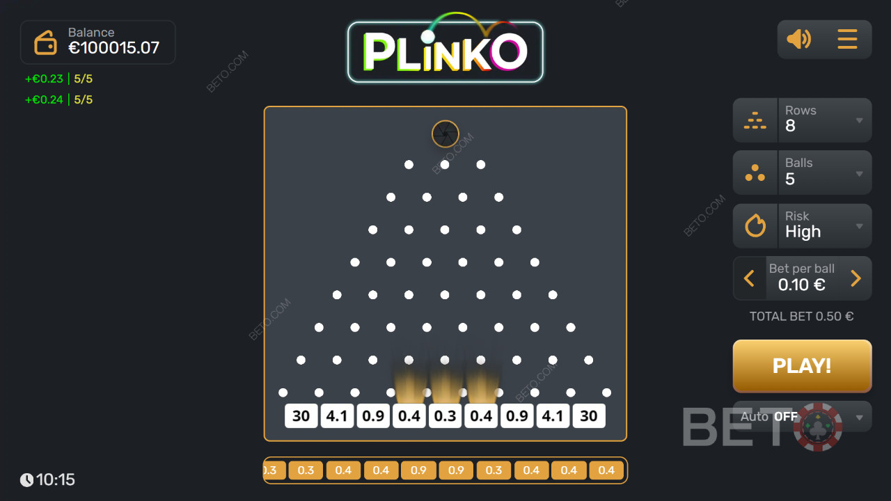 Como jogar Plinko do Gaming Corps