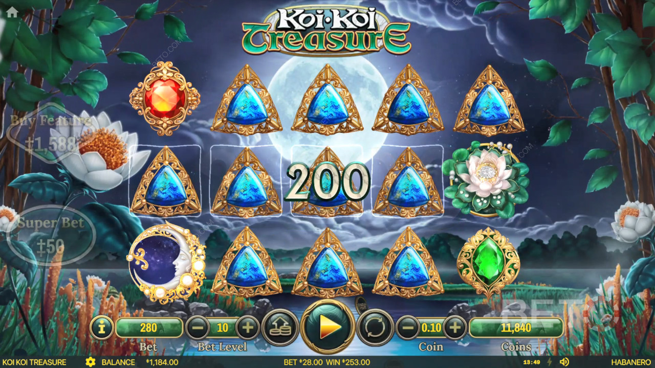 Funcionalidades de bónus explicadas em Koi Koi Treasure por Habanero
