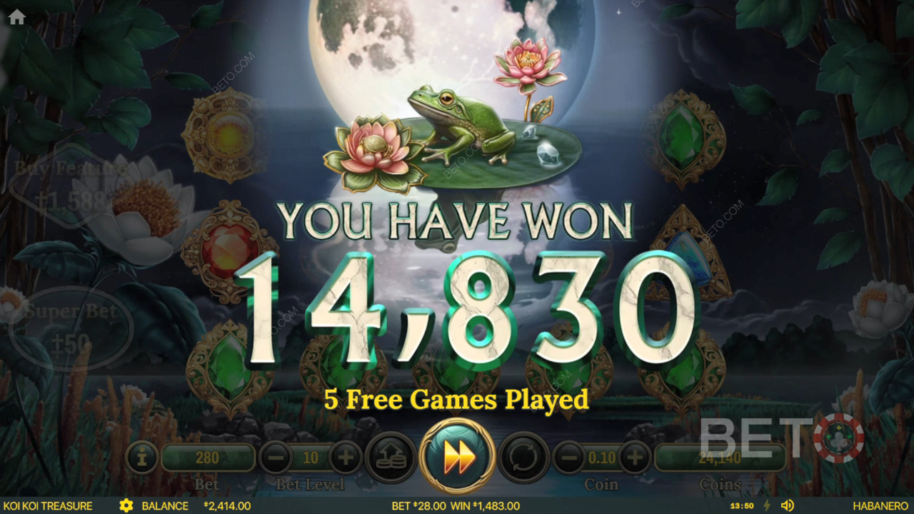 Ganhe 1.682x a sua aposta na Slot Online Koi Koi Treasure!