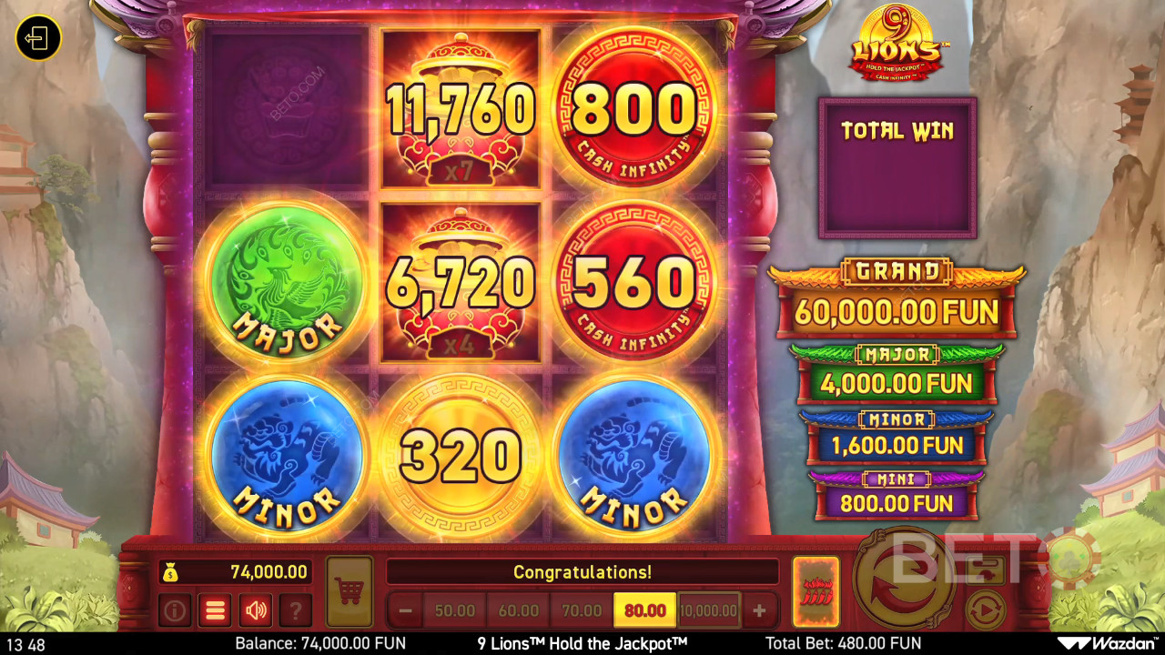 9 Lions Hold the Jackpot Jogo Grátis