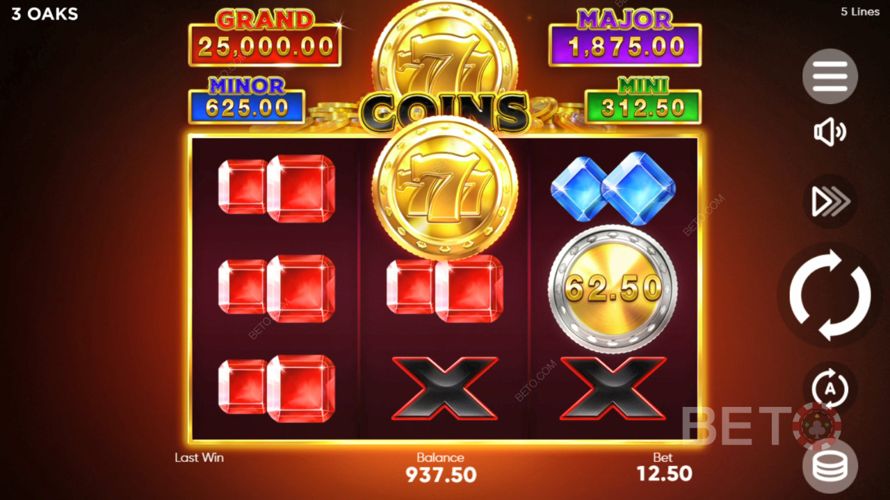 Ganhe 6.000x a sua aposta na Slot de Vídeo 777 Coins!