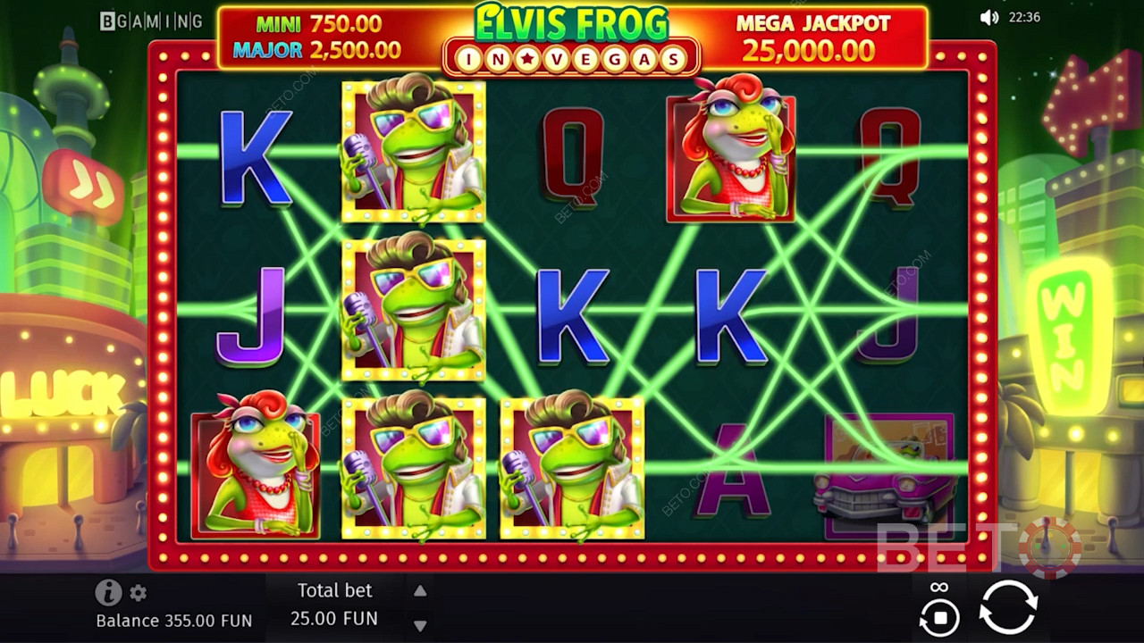 Ambos os símbolos Frog podem trazer-lhe pagamentos em dinheiro no valor de 500x a sua aposta
