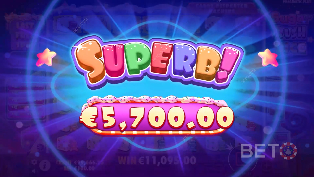 Ganhe 5.000x a sua aposta na Slot de Vídeo Sugar Rush Dice!