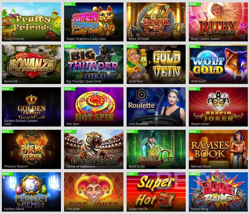 Grande selecção de jogos de slot machines no MagicRed Casino.