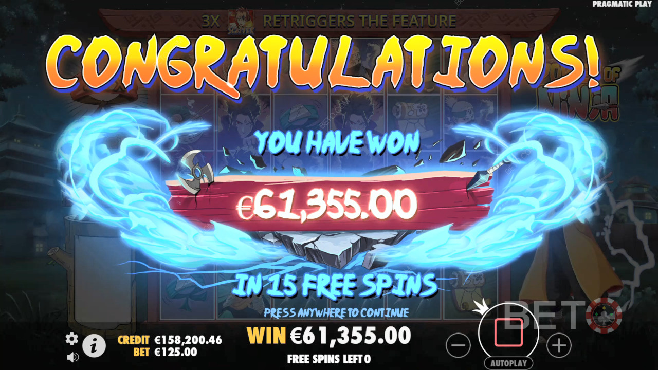 Ganhe 5.000x a sua aposta na Slot de Vídeo Power of Ninja!