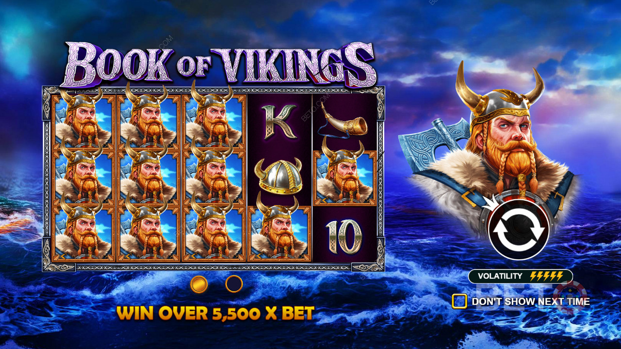 Ganha recompensas no valor até 5.500x as apostas na slot altamente volátil do Livro dos Vikings