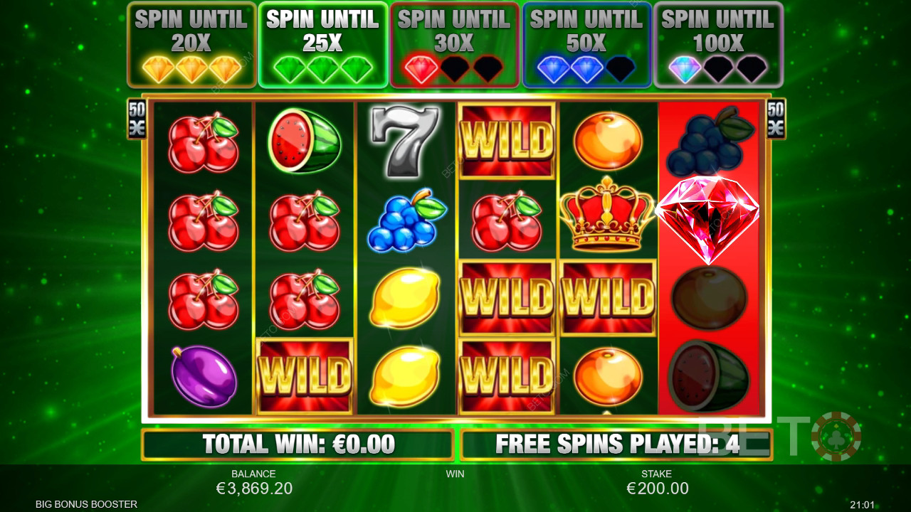 Ganhe 833x a sua aposta na slot machine Big Bonus Booster!
