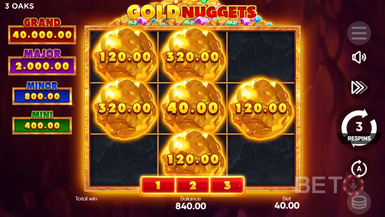 Gold Nuggets (3 Oaks) Jogo Grátis