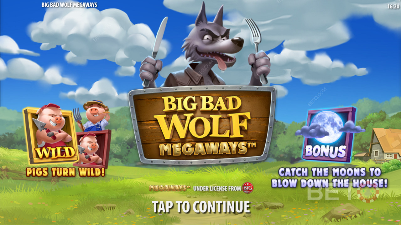 Desfrute da funcionalidade Piggy Wilds e Free Spins no slot Big Bad Wolf Megaways