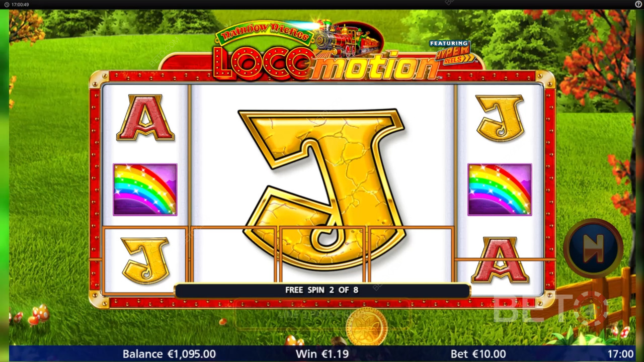Ganhe 1.037x a sua aposta na Slot Online Rainbow Riches Locomotion!