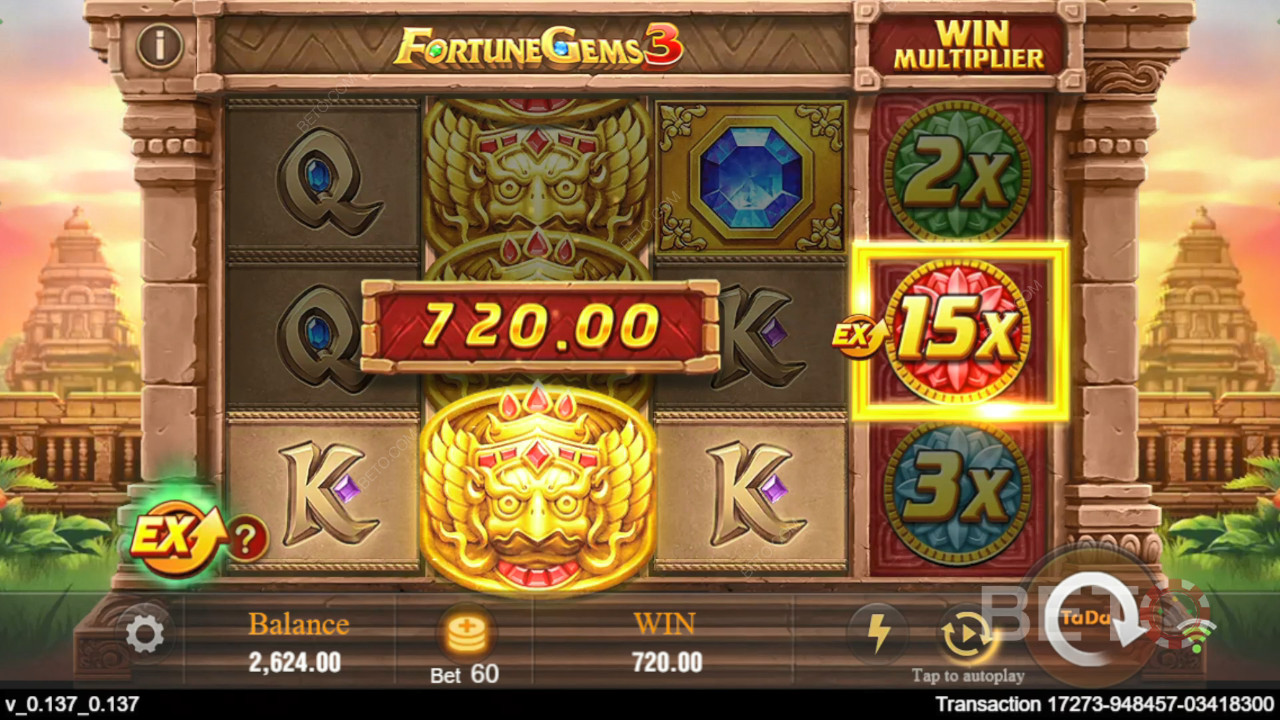 Ganhe 10.125x a sua aposta na Slot Online Fortune Gems 3!