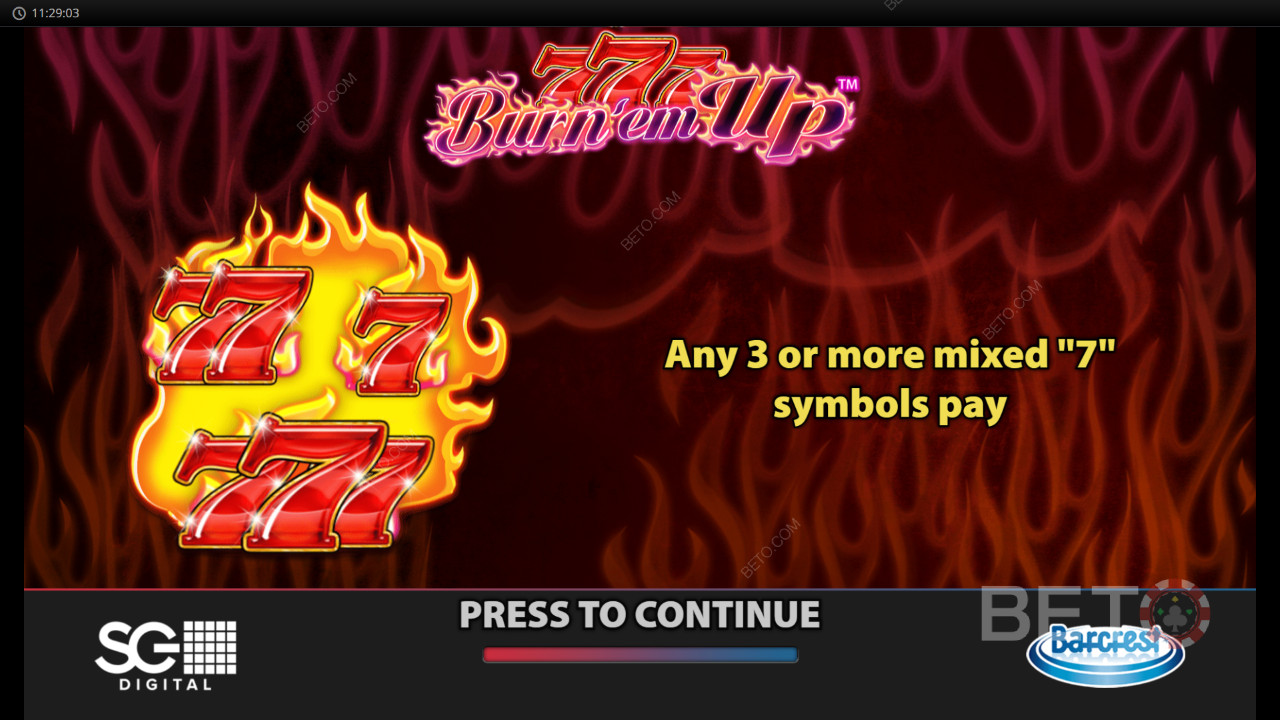 Ganhe 5.000x a sua aposta na Slot Online 777 Burn