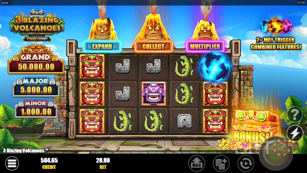 3 Blazing Volcanoes Power Combo Jogo Grátis