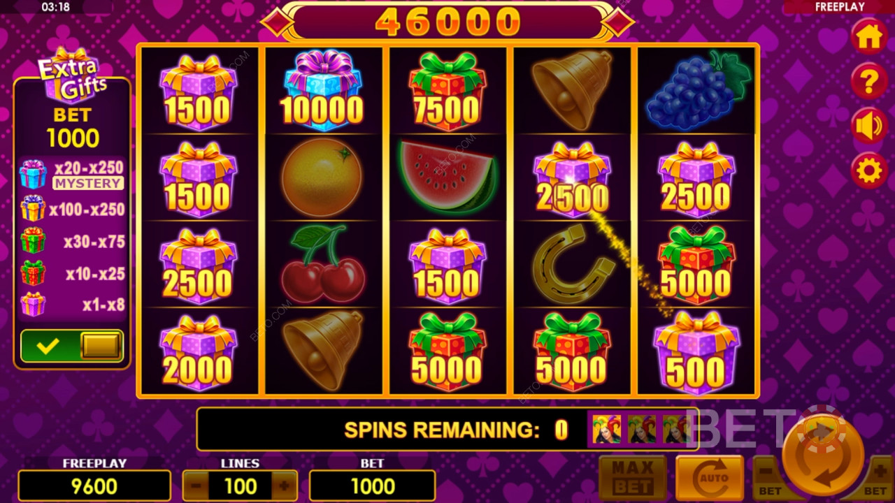 Funcionalidades de bónus explicadas em Lucky Joker 100 Extra Gifts por Amatic Industries
