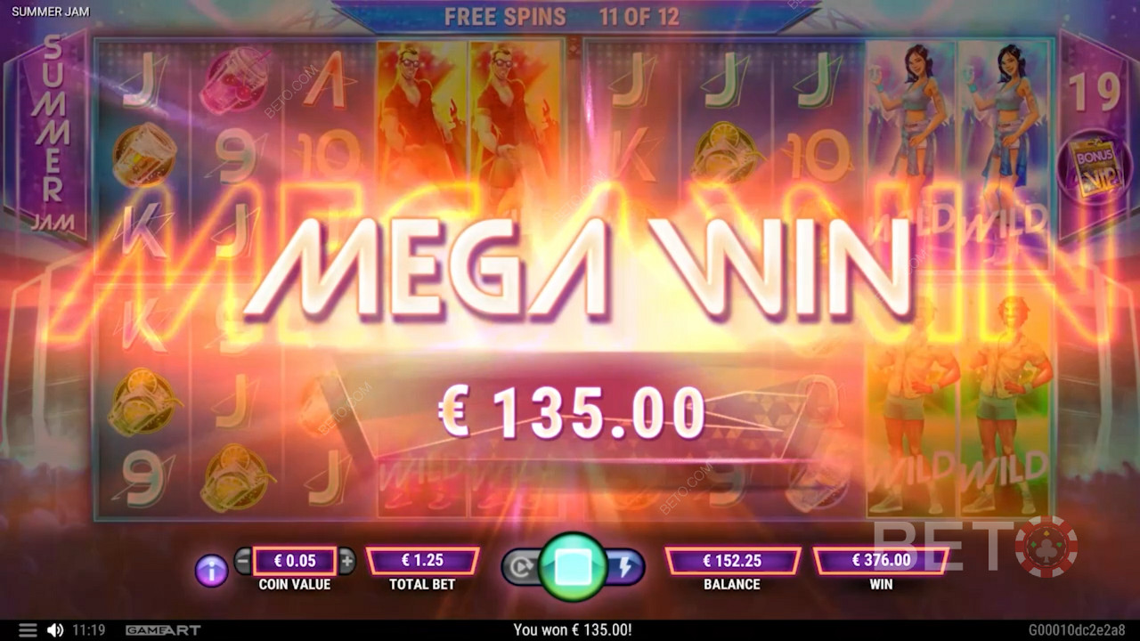 Desfrute de grandes prémios com as Free Spins na slot machine Summer Jam