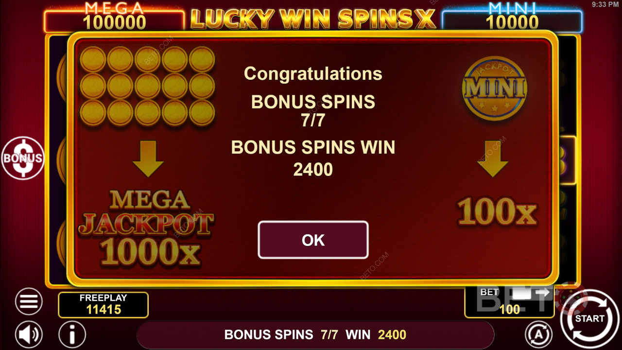 Caraterísticas do bónus explicadas em Lucky Win Spins X por 1spin4win