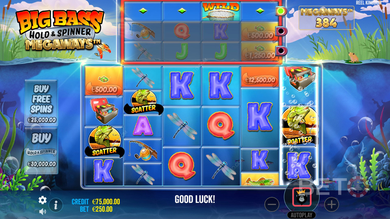 Ganhe 20.000x a sua aposta na slot Big Bass Hold e Spinner Megaways!