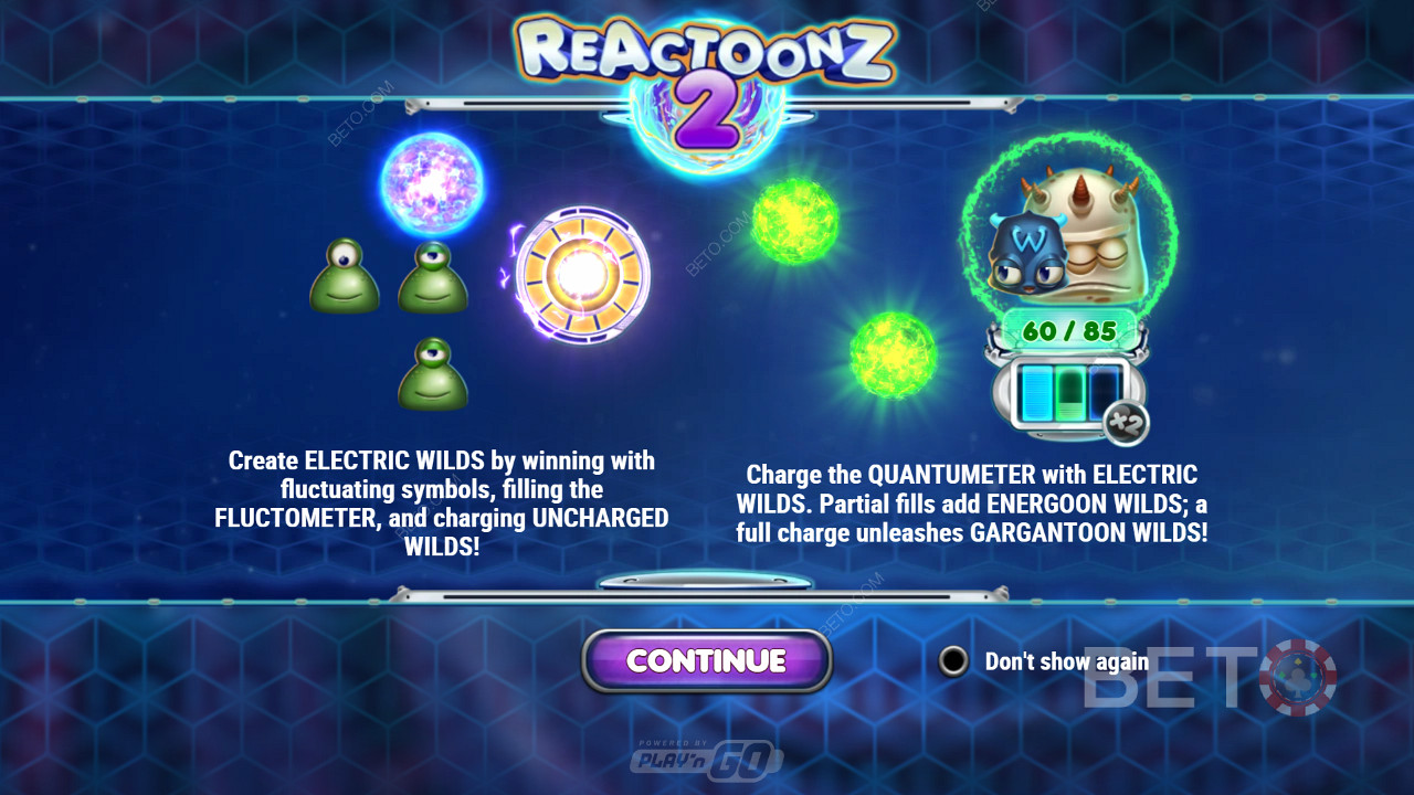 Desfrute de várias vitórias consecutivas devido ao poderoso Wilds and features - Reactoonz 2 de Play n GO