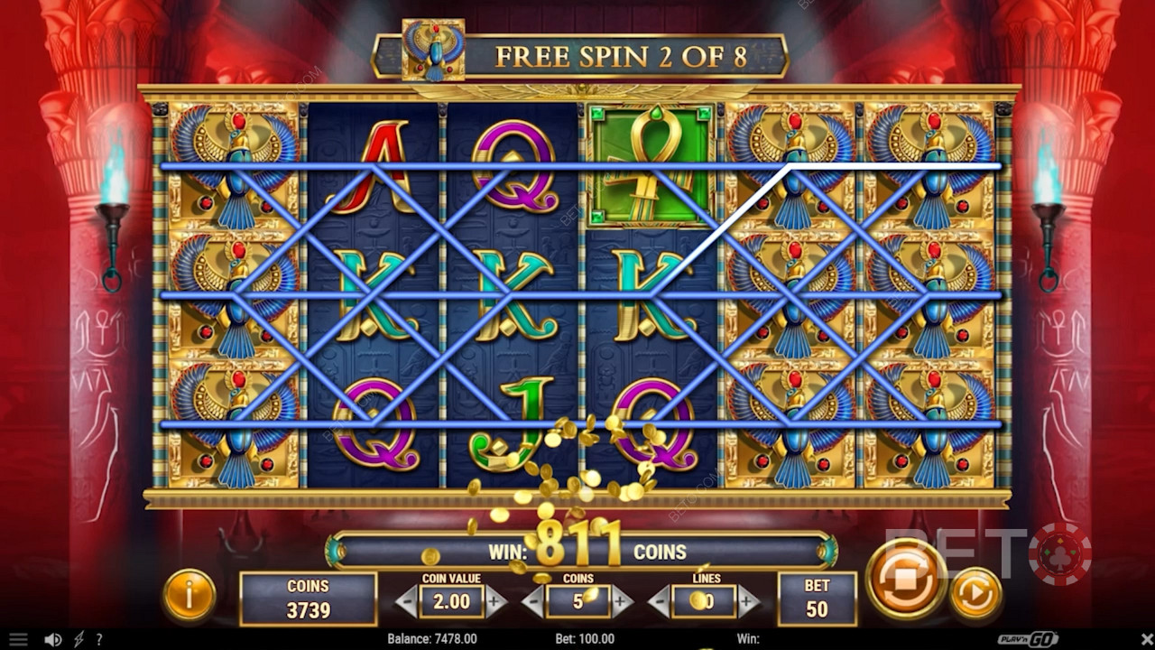 Uma 6ª bobina extra é adicionada à grelha ao accionar a funcionalidade de bónus Free Spins