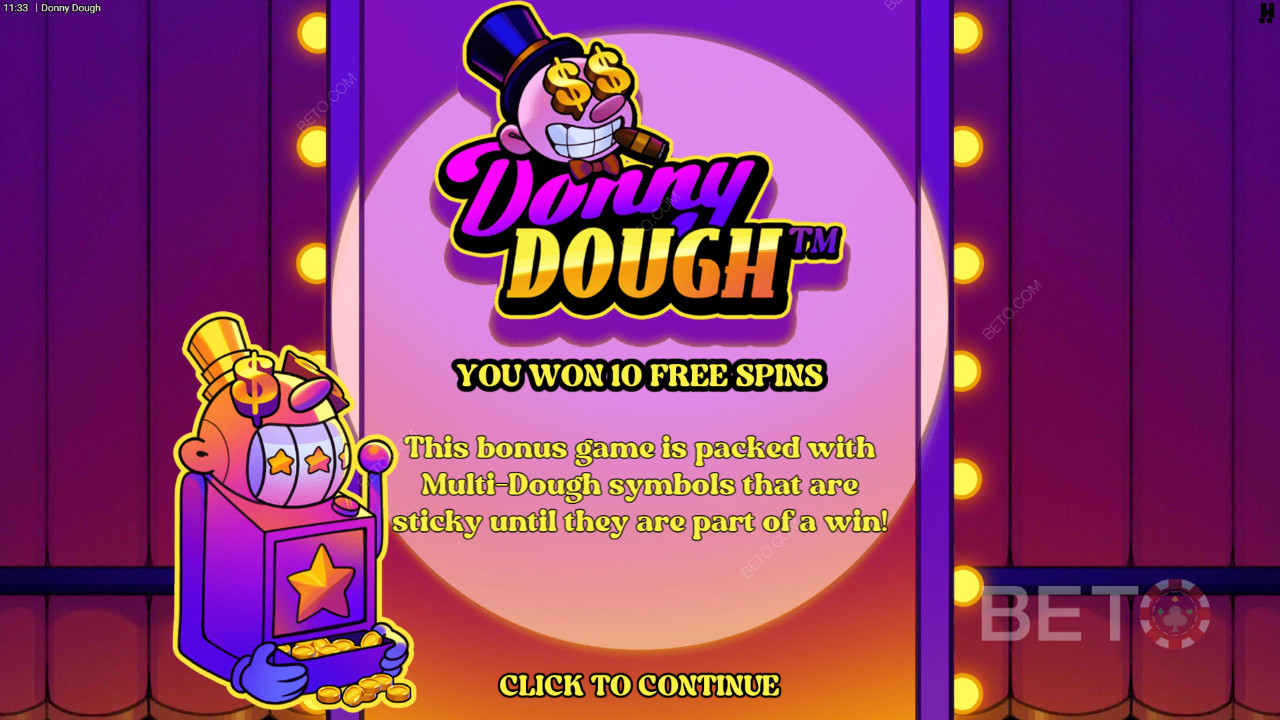 Funcionalidades de bónus explicadas em Donny Dough por Hacksaw Gaming