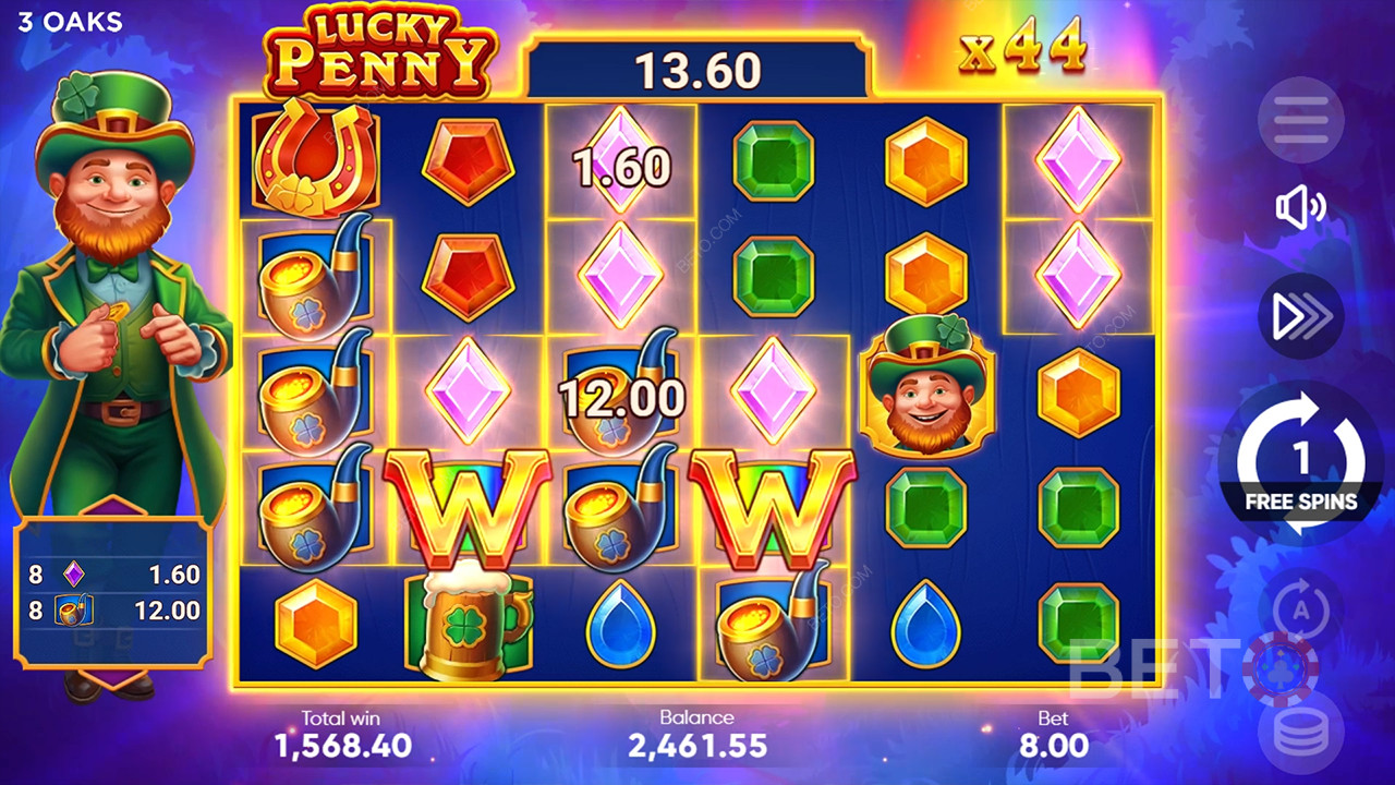 Funcionalidades de bónus explicadas em Lucky Penny da 3 Oaks Gaming