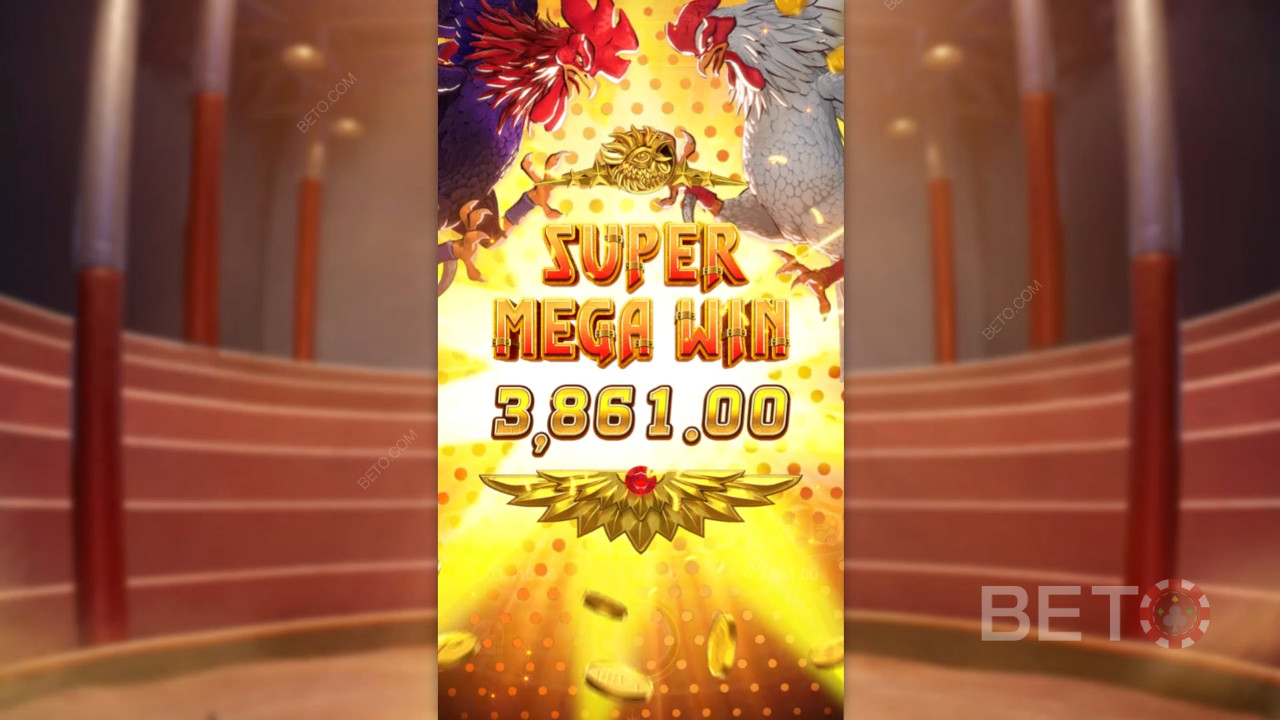Ganhe 20.000x a sua aposta na slot de vídeo Rooster Rumble!