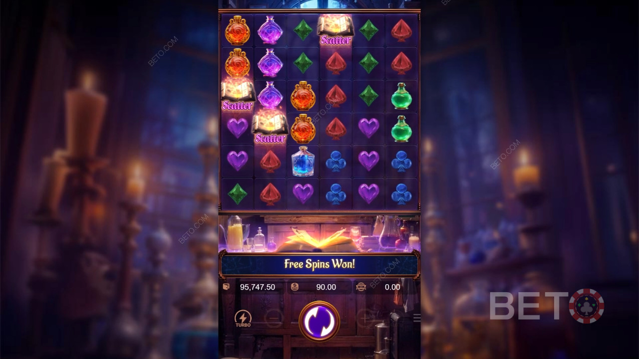 Funcionalidades de bónus explicadas em Mystic Potion por PG Soft