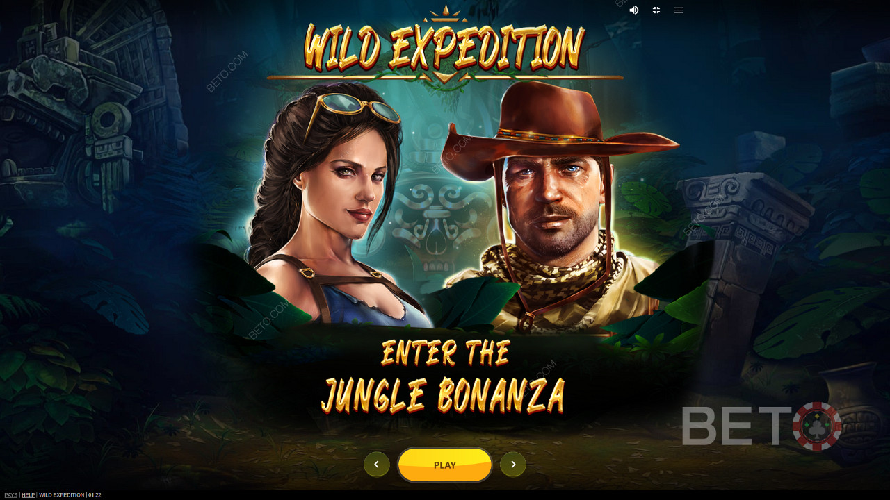 Junte-se ao Nick e à Cara para a sua próxima aventura na Wild Expedition Slot