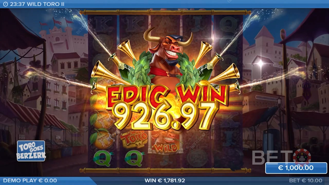 Desfrute de vitórias épicas na slot Wild Toro 2