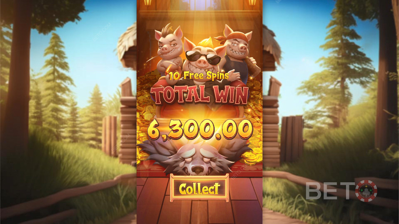 Ganhe 2.500x a sua aposta na slot Three Crazy Piggies!