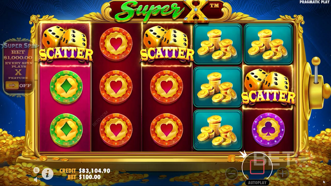 O esquema de cores douradas do Super X inspira a maior parte dos elementos de jogabilidade