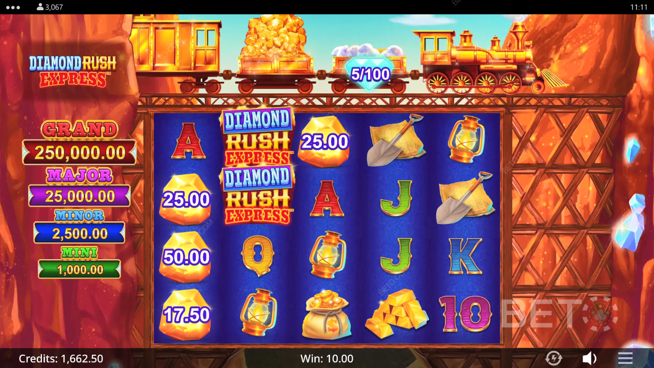 Diamond Rush Express Avaliação por BETO Slots