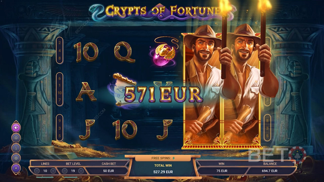 Desfrute de símbolos em Free Spins em Crypts of Fortune slot
