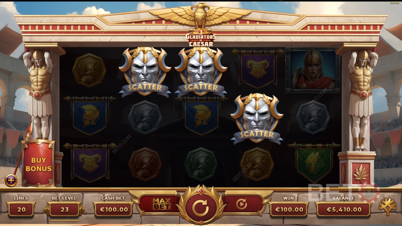 3 Gladiators vs Caesar Resenha feita por BETO Slots