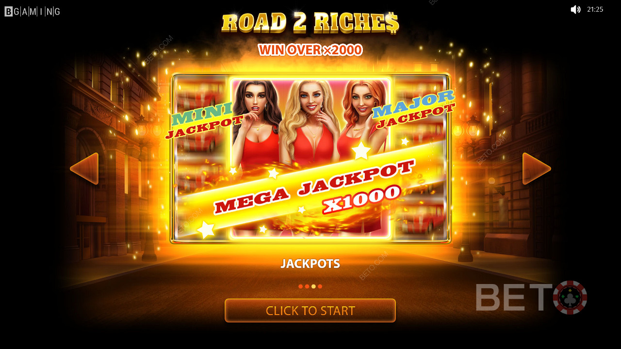 Mega Jackpot da Road 2 Riches no valor de 1,000x