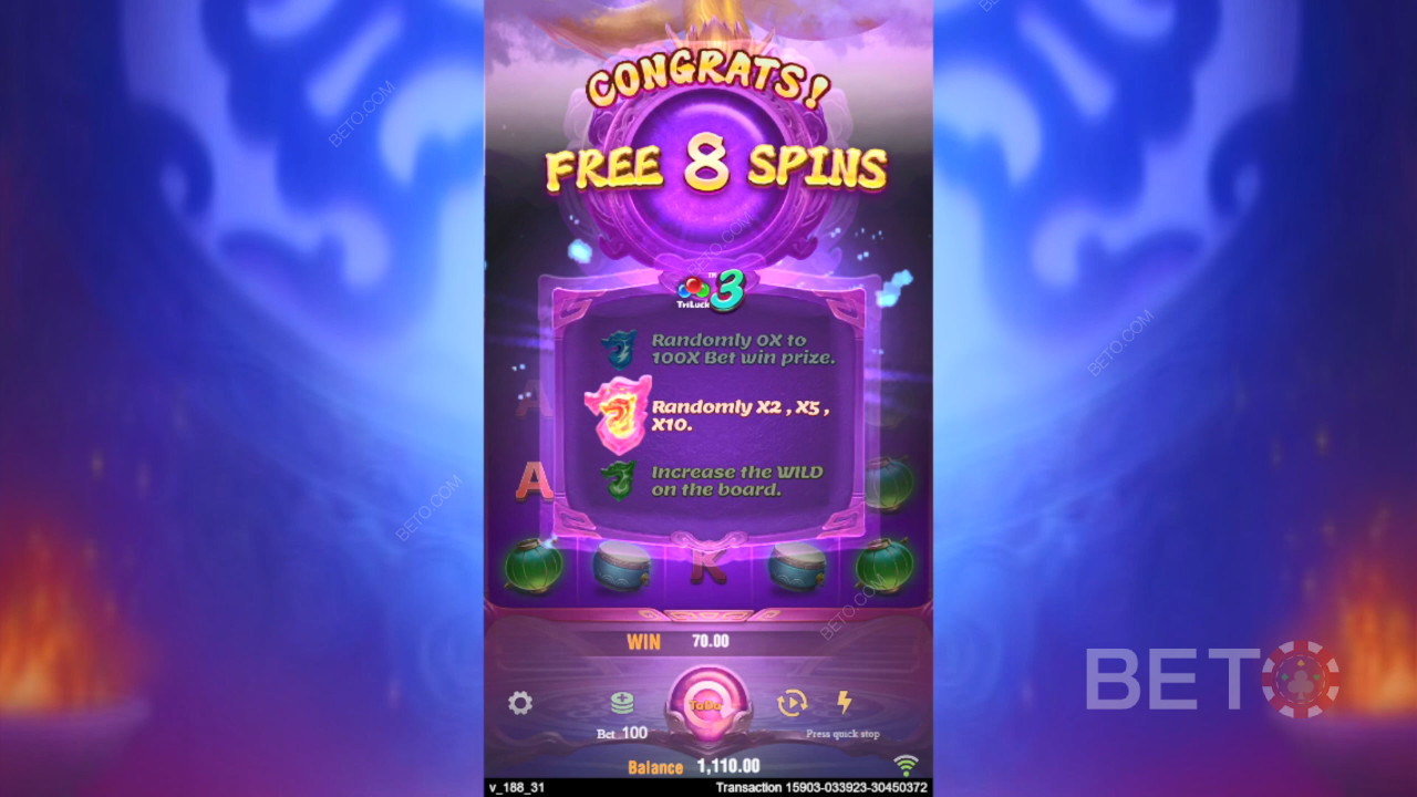 Funcionalidades de bónus explicadas em 3 Pot Dragons da TaDa Gaming