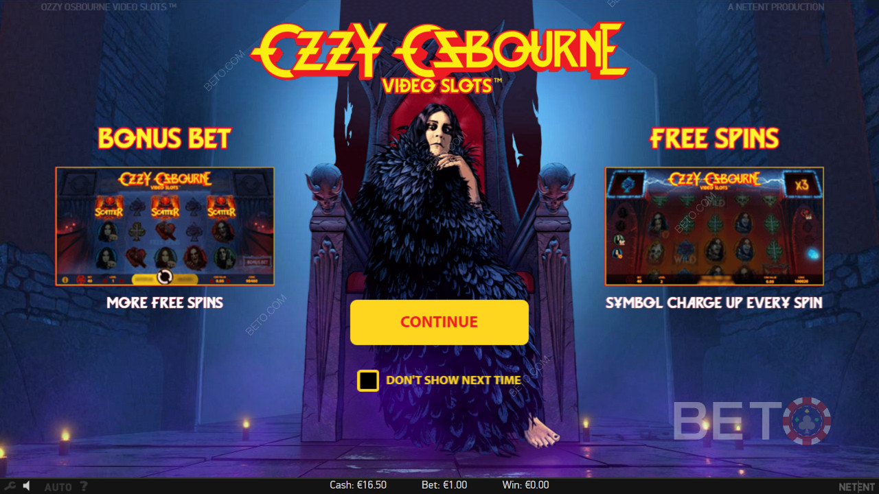 Desfrute de Bonus Bet e Free Spins na slot machine Ozzy Osbourne