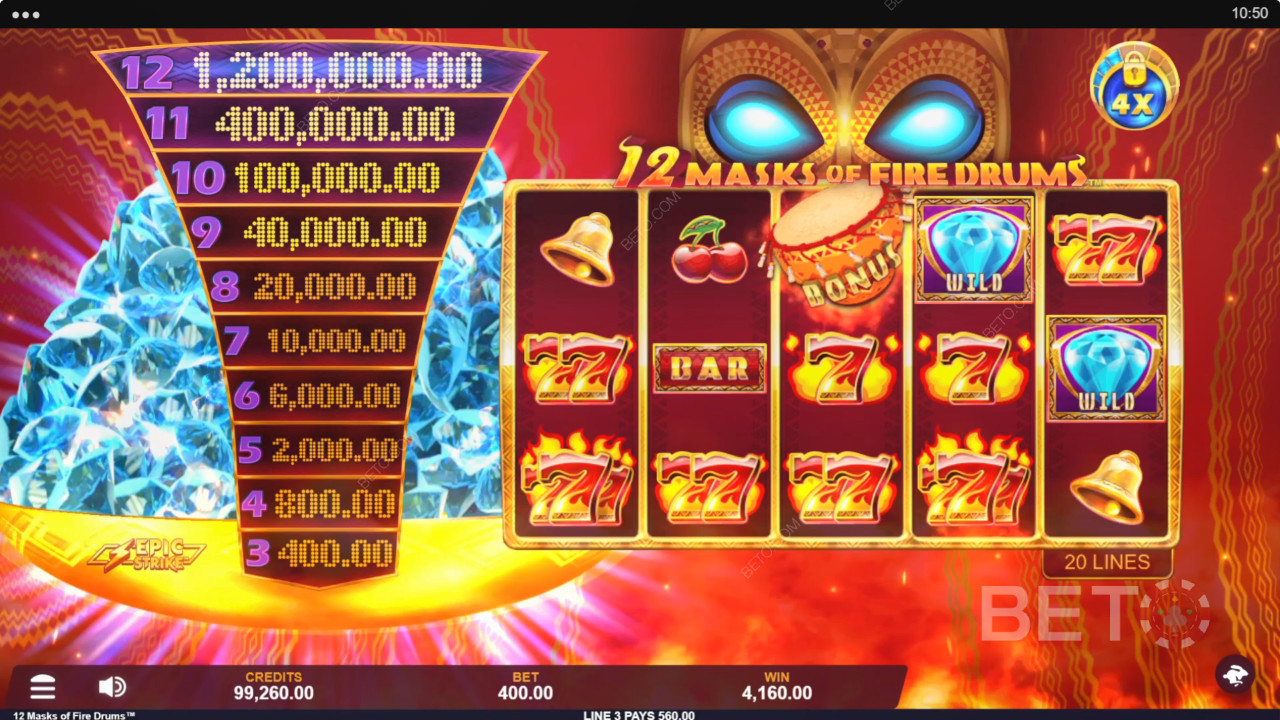 12 Masks of Fire Drums Resenha feita por BETO Slots