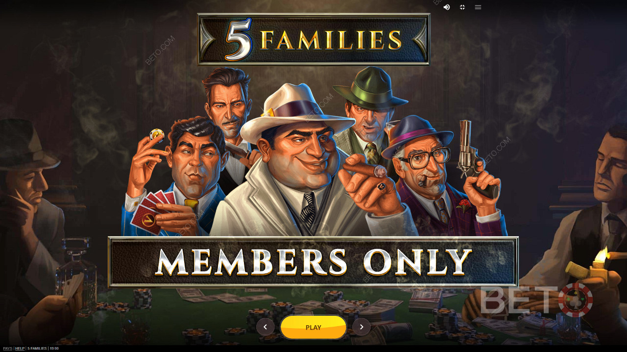 Jogar póquer com gangsters na slot online das 5 Famílias