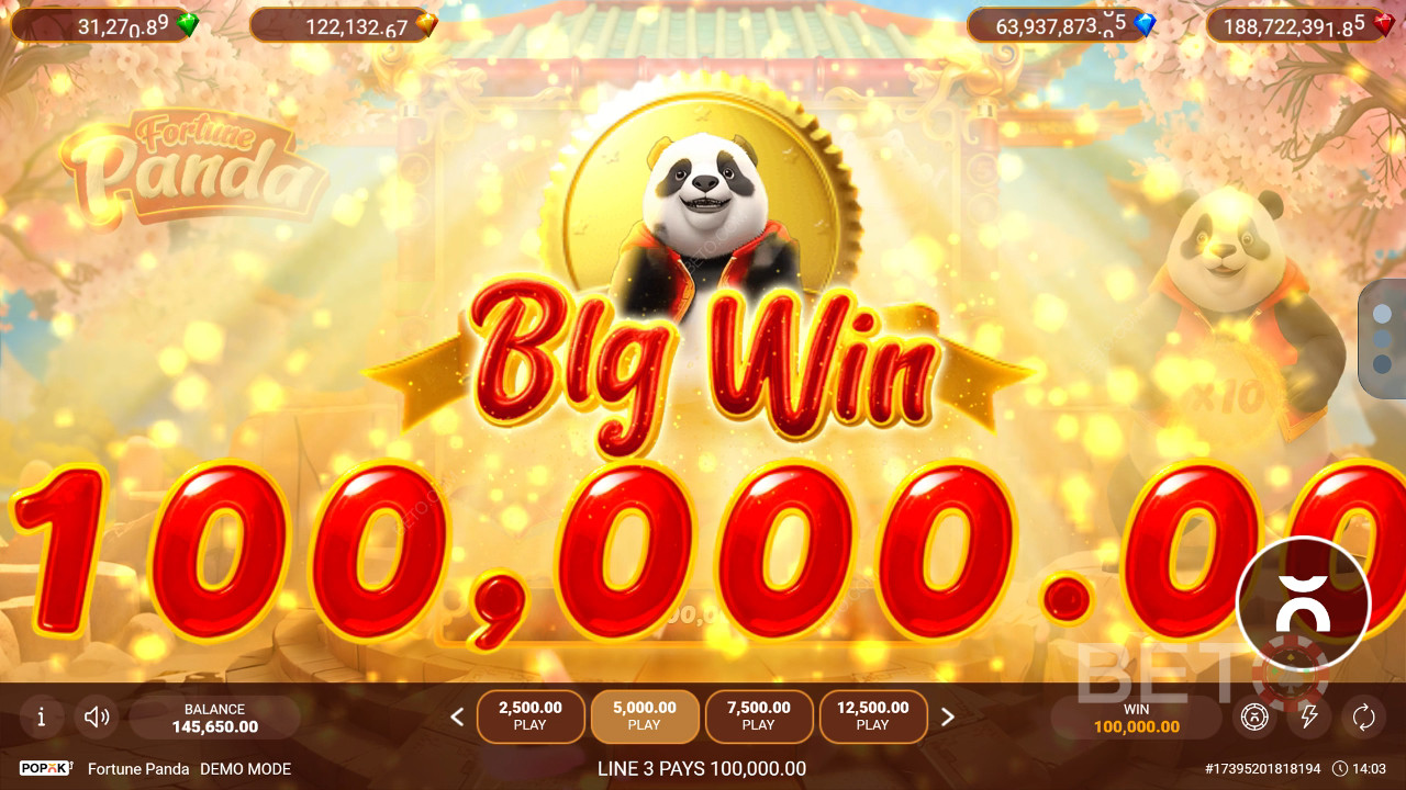 Ganhe 2.500x a sua aposta na Slot Online Panda da Fortuna!