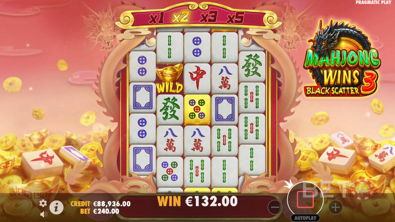 Mahjong Wins 3 - Dispersão preta - Sim ou Não
