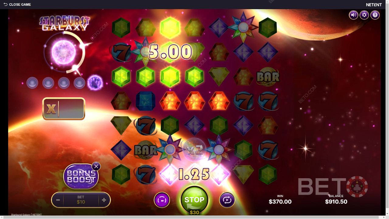 Funcionalidades de bónus explicadas em Starburst Galaxy por NetEnt