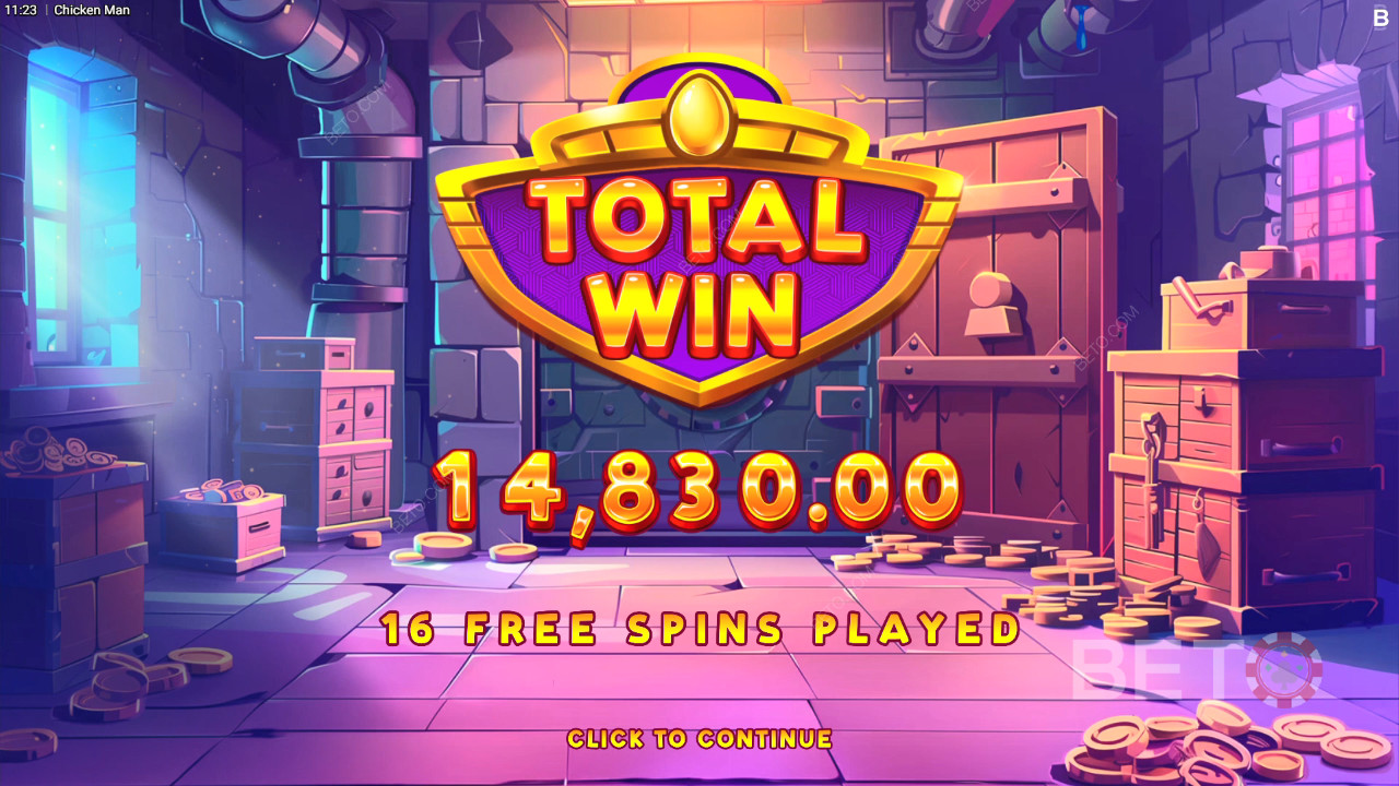 Ganhe 12.500x a sua aposta na slot de vídeo Chicken Man!