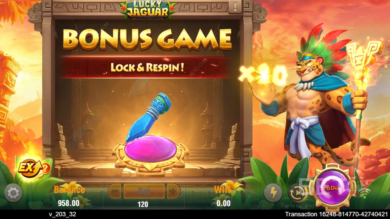 Funcionalidades de bónus explicadas em Lucky Jaguar da TaDa Gaming