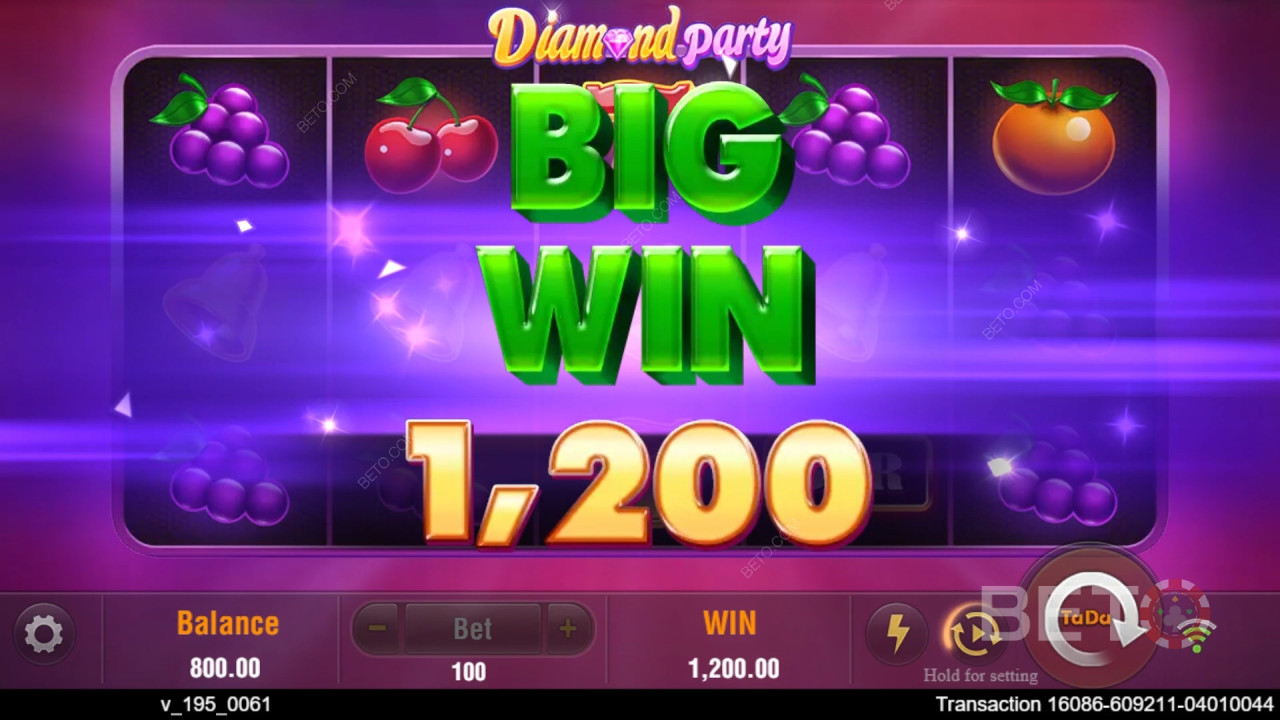 Avaliação da Diamond Party por BETO Slots