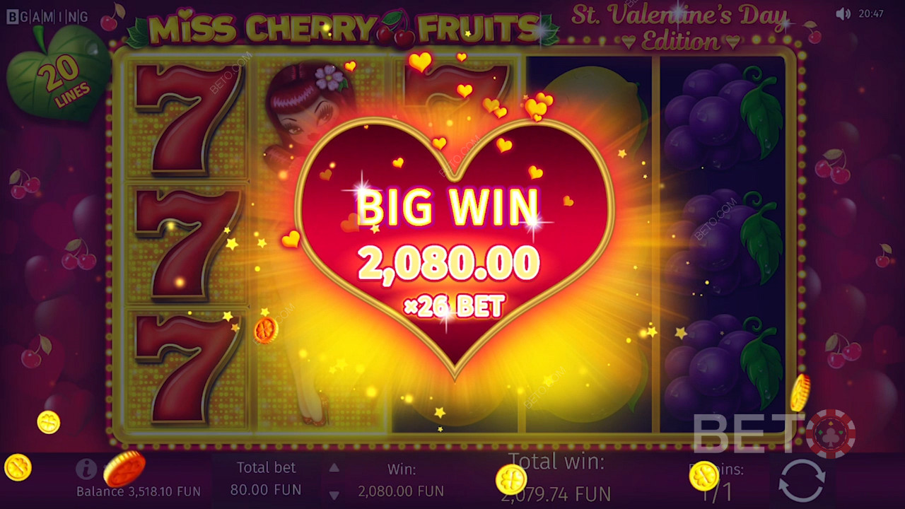 Ganhar um grande prémio em Miss Cherry Fruits